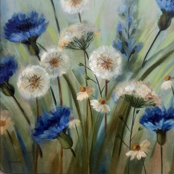 Set of 4 Pimpernel Blue Wildflower Meadow Placemats – Floral Table Decor - Picture 2 of 5